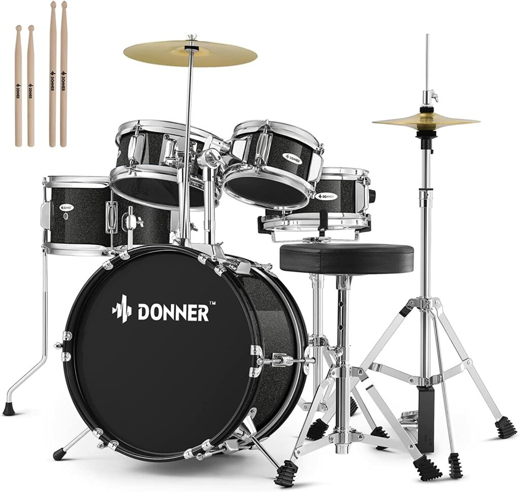 Donner 14-inch 5 Piece Beginner Drum Set